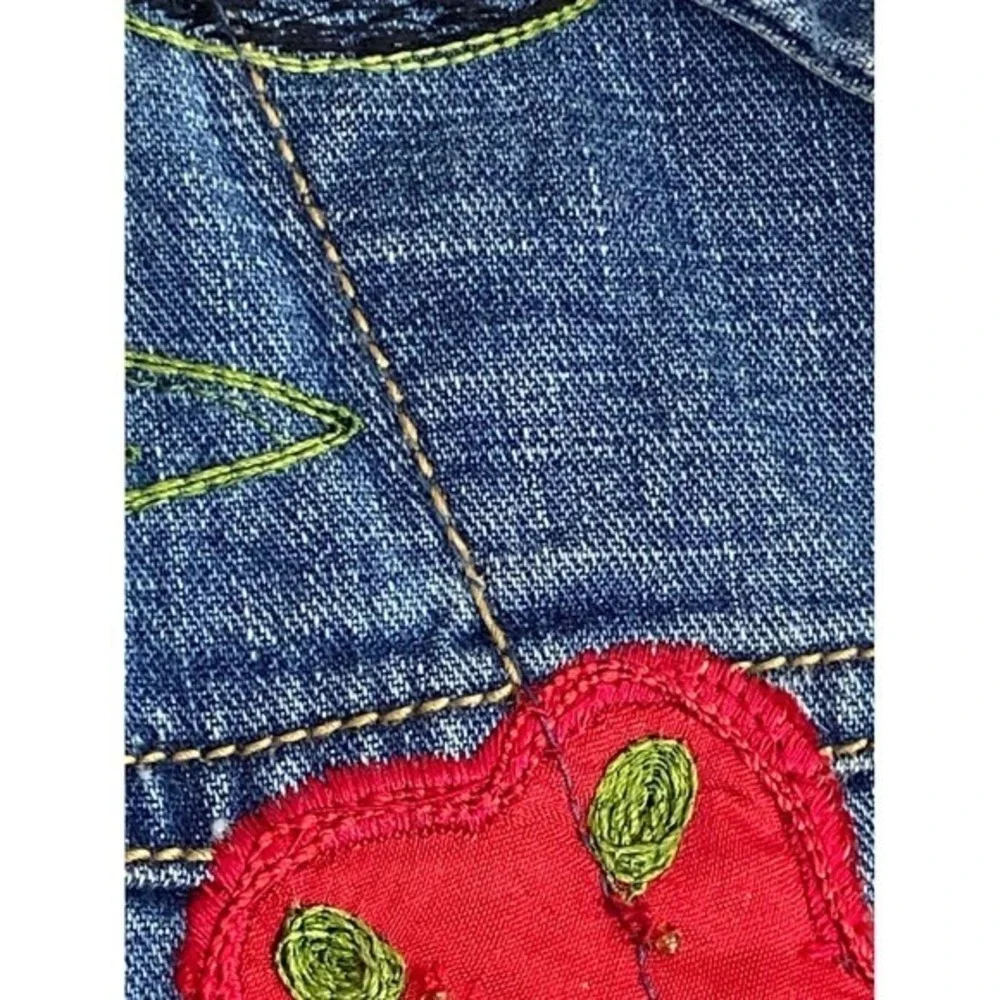 Embroidered Denim Jacket Chicos‎ Design Floral Cottagecore peasant